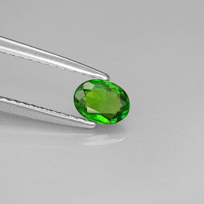 Diopsídio de cromo verde natural 0,33ct, corte oval, VS