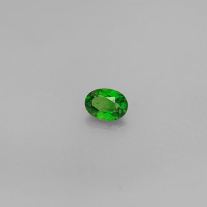 Diopsídio de cromo verde natural 0,30ct, corte oval, VS
