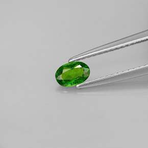 Diopsídio de cromo verde natural 0,26ct, corte oval, VS
