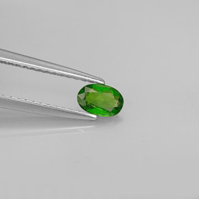 Diopsídio de cromo verde natural 0,26ct, corte oval, VS