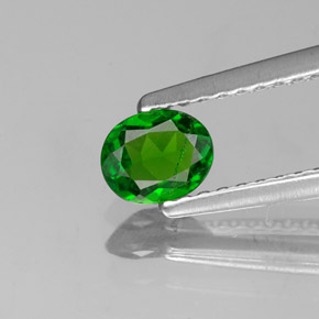 Diopsídio de cromo verde natural 0,35ct, corte oval, VS-SI