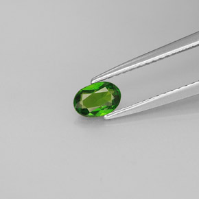 Diopsídio de cromo verde natural 0,36ct, corte oval, VS