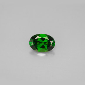 Diopsídio de cromo verde natural 0,80ct, corte oval, VS