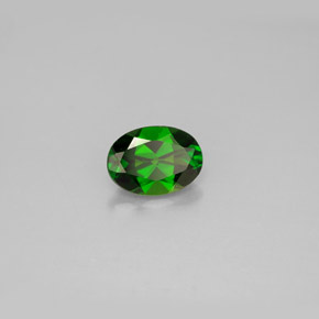 Diopsídio de cromo verde natural 0,80ct, corte oval, VS