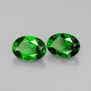 Pedras preciosas de diopsídio de cromo verde natural de  ct, corte oval, VS