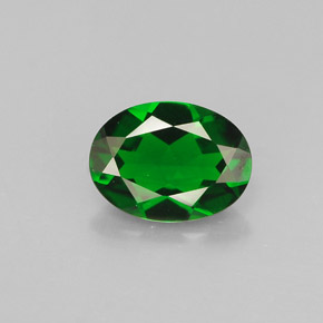 Diopsídio de cromo verde natural 0,80ct, corte oval, VS