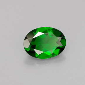 Diopsídio de cromo verde natural 0,80ct, corte oval, VS