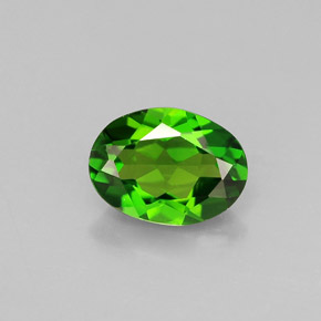Diopsídio de cromo verde natural 0,79ct, corte oval, VS