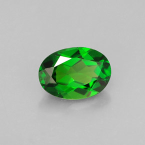 Diopsídio de cromo verde natural 0,87ct, corte oval, VVS-VS
