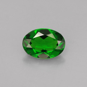 Diopsídio de Cromo Verde Natural 0.74ct, Corte Oval, VS