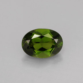 Diopsídio de Cromo Verde Natural 0,93ct, Corte Oval, VS