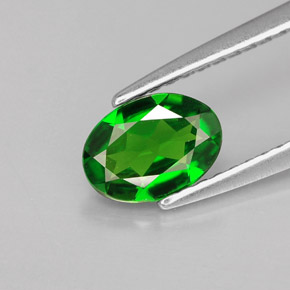 Diopsídio de cromo verde natural 0,71ct, corte oval, VS