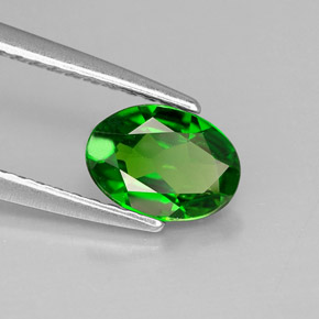 Diopsídio de cromo verde natural 0,71ct, corte oval, VS