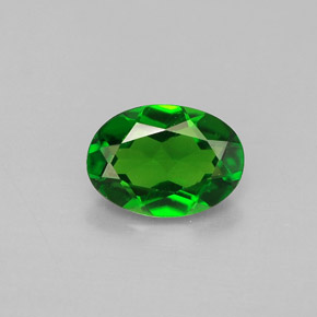 Diopsídio de cromo verde natural 0,77ct, corte oval, VVS-VS