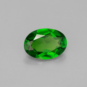 Diopsídio de cromo verde natural 0,77ct, corte oval, VVS-VS
