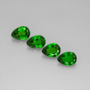 Pedras preciosas de diopsídio de cromo verde natural de  ct, formato de pêra, VS