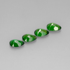 Pedras preciosas de diopsídio de cromo verde natural de  ct, formato de pêra, VS