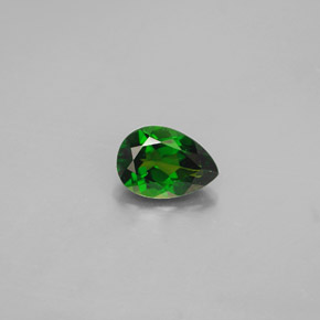 Diopsídio de cromo verde natural 0,74ct, formato de pêra, VS