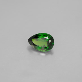 Diopsídio de cromo verde natural 0,74ct, formato de pêra, VS