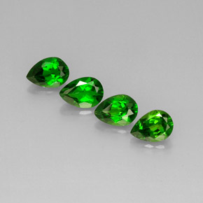 Pedras preciosas de diopsídio de cromo verde natural de  ct, formato de pêra, VS