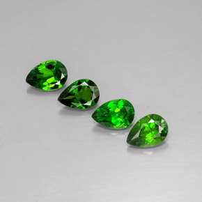 Pedras preciosas de diopsídio de cromo verde natural de  ct, formato de pêra, VVS-VS
