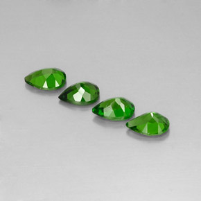Pedras preciosas de diopsídio de cromo verde natural de  ct, formato de pêra, VVS-VS