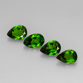 Pedras preciosas de diopsídio de cromo verde natural de  ct, formato de pêra, VS