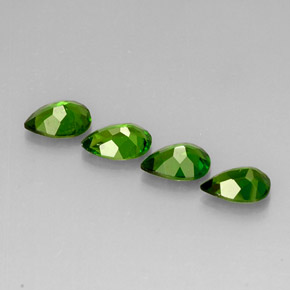 Pedras preciosas de diopsídio de cromo verde natural de  ct, formato de pêra, VS