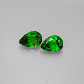 Pedras preciosas de diopsídio de cromo verde natural de  ct, formato de pêra, VS