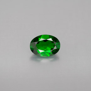 Diopsídio de cromo verde natural 0,65ct, corte oval, VVS-VS