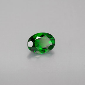 Diopsídio de cromo verde natural 0,65ct, corte oval, VVS-VS
