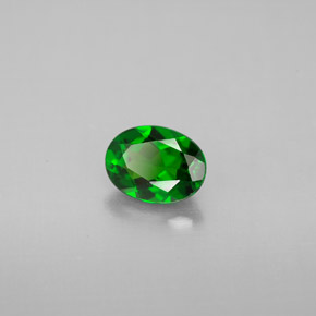 Diopsídio de cromo verde natural 0,84ct, corte oval, VVS-VS