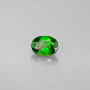 Diopsídio de cromo verde natural 0,62ct, corte oval, VS