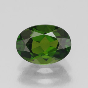 Diopsídio de cromo verde natural 1,00ct, corte oval, VS