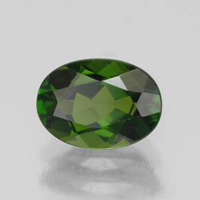 Diopsídio de cromo verde natural 1,00ct, corte oval, VS