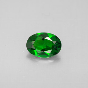 Diopsídio de cromo verde natural 0,79ct, corte oval, VVS-VS