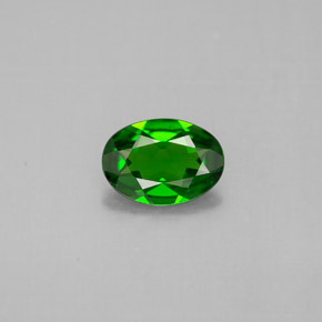 Diopsídio de cromo verde natural 0,62ct, corte oval, VS