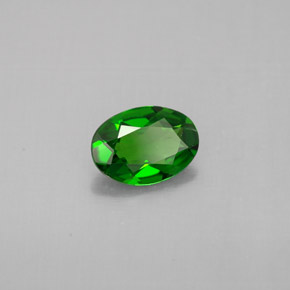 Diopsídio de cromo verde natural 0,62ct, corte oval, VS