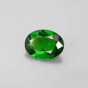 Diopsídio de cromo verde natural 1,10ct, corte oval, VS-SI