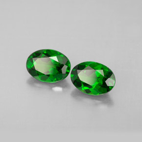 Pedras preciosas de diopsídio de cromo verde natural de  ct, corte oval, VVS-VS