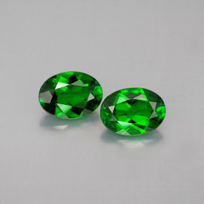 Pedras preciosas de diopsídio de cromo verde natural de  ct, corte oval, VVS-VS