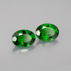 Pedras preciosas de diopsídio de cromo verde natural de  ct, corte oval, VVS-VS