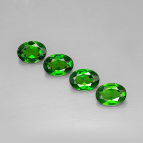 Pedras preciosas de diopsídio de cromo verde natural de  ct, corte oval, VVS-VS