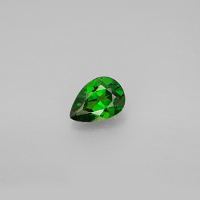 Diopsídio de cromo verde natural 0,72ct, formato de pêra, VS-SI