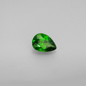 Diopsídio de cromo verde natural 0,72ct, formato de pêra, VS-SI