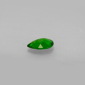Diopsídio de cromo verde natural 0,58ct, formato de pêra, VVS-VS