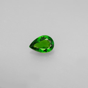Diopsídio de cromo verde natural 0,51ct, formato de pêra, VVS-VS