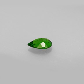 Diopsídio de cromo verde natural 0,51ct, formato de pêra, VVS-VS