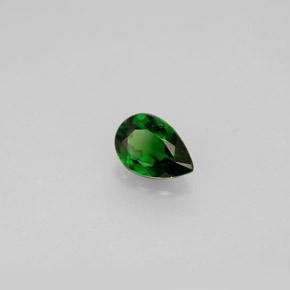 Diopsídio de cromo verde natural 0,72ct, formato de pêra, VVS-VS
