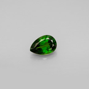 Diopsídio de cromo verde natural 0,78ct, formato de pêra, VVS-VS
